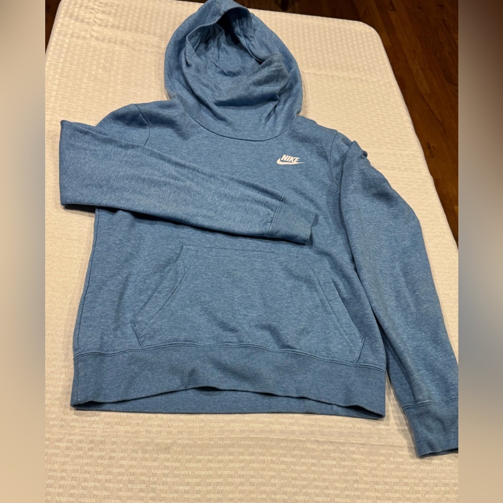 Nike XS Women’s Cowl Neck Hooded Sweatshirt- Blue Pullover